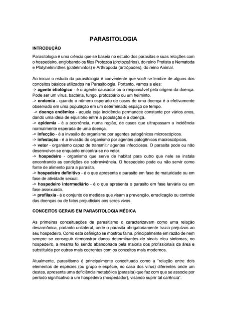 Parasitologia - Protozoários