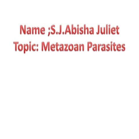 Parasites  metazoan (cestode, nematode,acantho)
