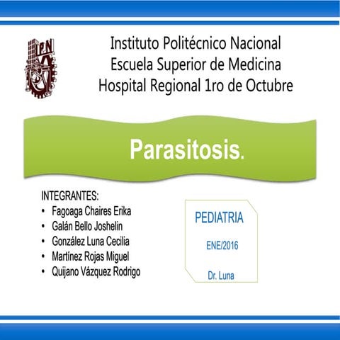 Parasitosis Pediatria