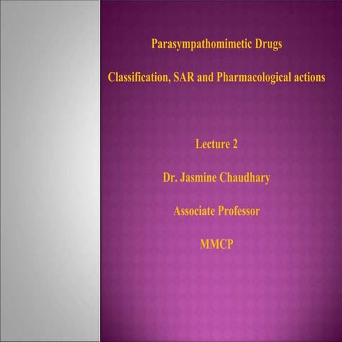 PARASYMPATHOMIMETIC DRUGS Classification and SAR.pptx