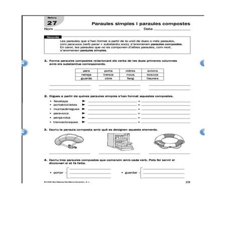 Paraules simples compostes