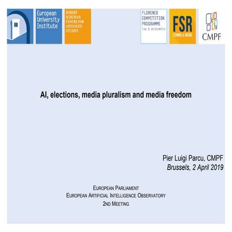 Artificial Intelligence, elections, media pluralism and media freedom 