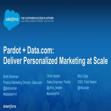Pardot + Data.com: Deliver Personalized Marketing at Scale