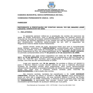 Parecer e decreto cpu contas 2008  ...