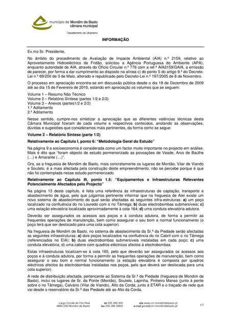 Parecer EIA Mondim de Basto