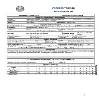 Parecer tecnico supram - barragem c...