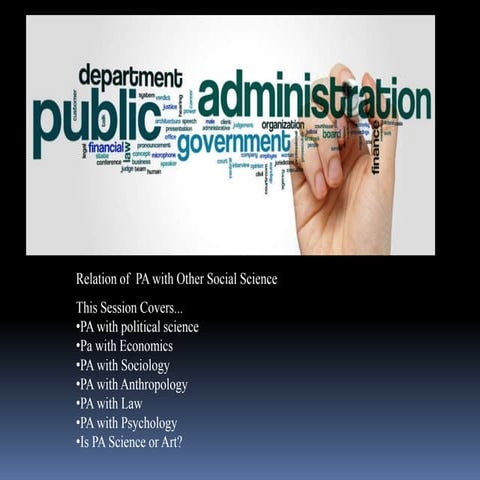 Public Administration Relations with other Disciplines