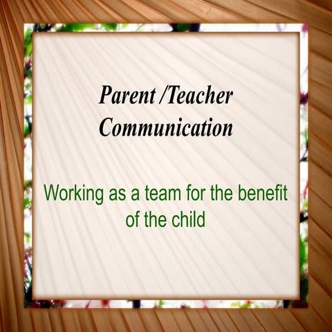 Communicating with parents | PPT