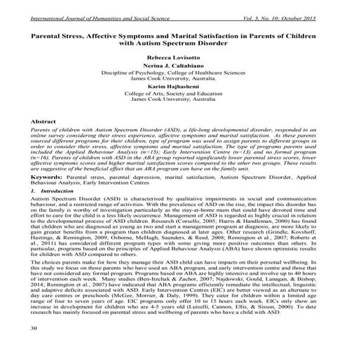 Parental stress, affective symptoms and marital satisfaction in parents of ch...