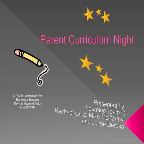 Parent curriculum night  team c