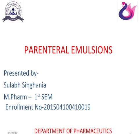 Parenteral emulsions