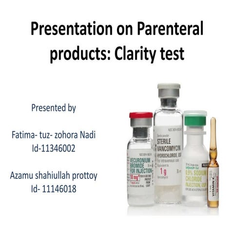 Parenteral products