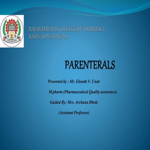 Parenteral (manufacturing layout equipment)