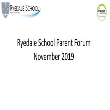 Ryedale School Parent Forum 