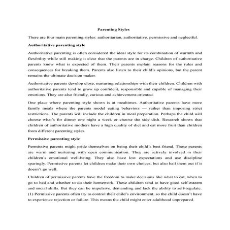 Parenting styles and its effects on chidren | DOCX