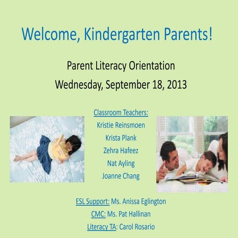 Parent literacy orientation 2013 14