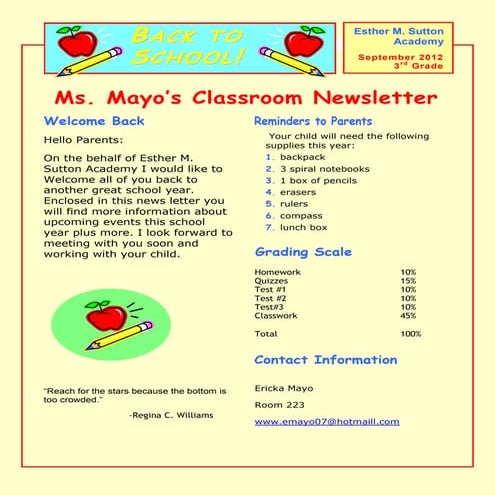 Parent Newsletter