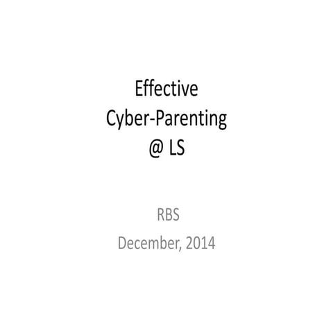 Internet Safety Parent Presentation