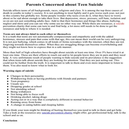 Parents Concerned about Teen Suicide.docx