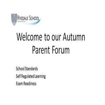 Ryedale School Parent Forum November 2018