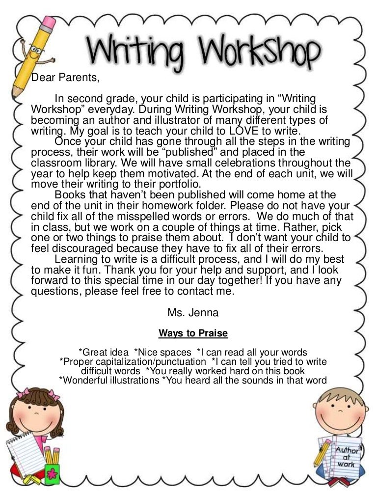 Parents send home letter for workshop