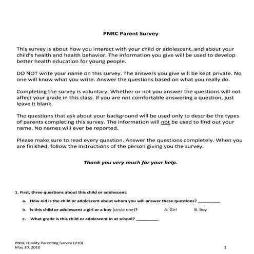 Parent survey v10