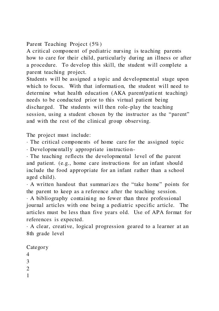 Parent teaching project (5)a critical component of pediatric nu 3 parentteachingproject5acriticalcomponentofpediatricnu 211013121558 thumbnail 4
