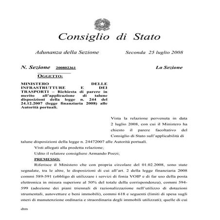 Parere consiglio di stato su ruolo autorità portuali