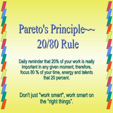 Pareto's Principle~~