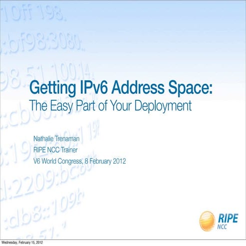 Getting IPv6 Address Space
