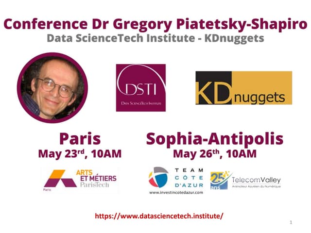 Keynote -  An overview on Big Data & Data Science - Dr Gregory Piatetsky-Shapiro