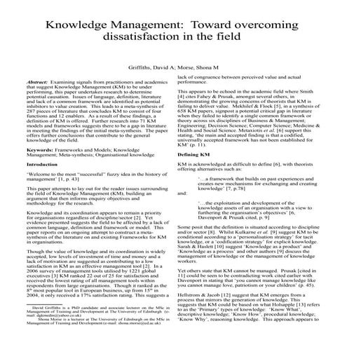 Paris 09 Knowledge Management Identifying The Functions And Enablers For The ...