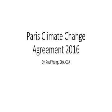 Paris Climate Change Agreement - April 2016 | PPTX