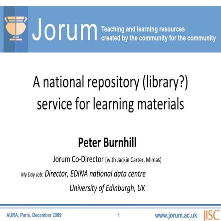 A national repository (library?) service for learning materials