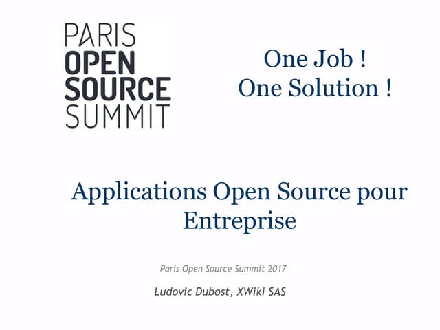 Applications Open Source pour Entreprise