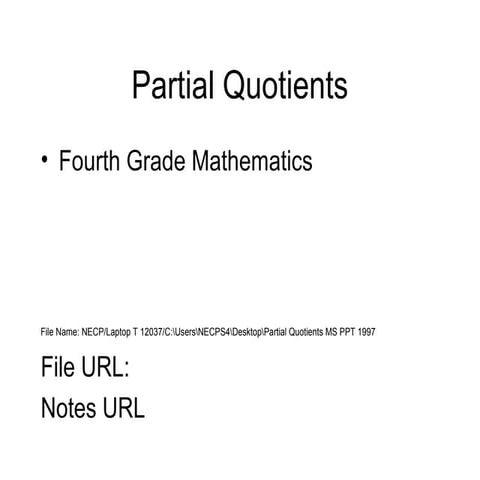 Paritial quotients ppt