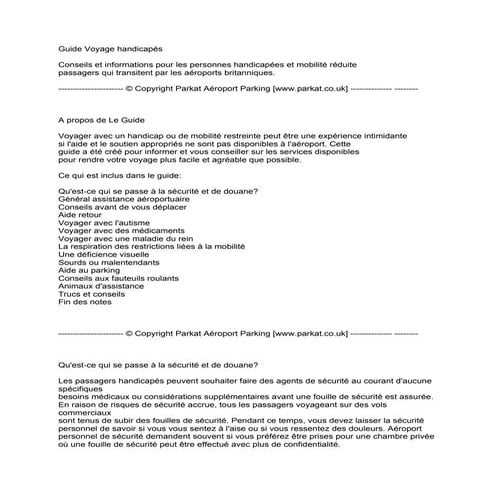 French Parkat.co.uk Disabled Guide