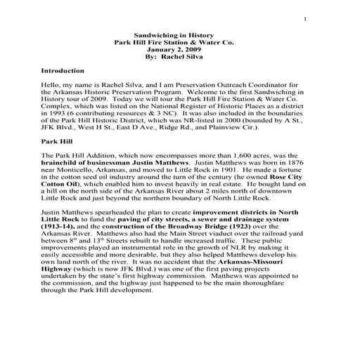 Park hill fire station & water co script 2009