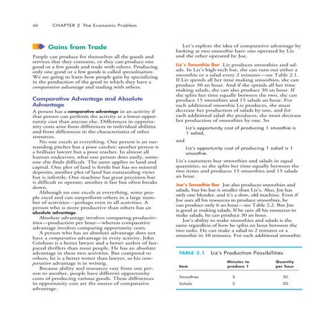 Parkin Comparative and Absolute Advantage