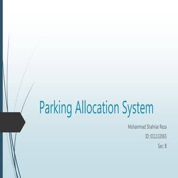 Parking allocation system