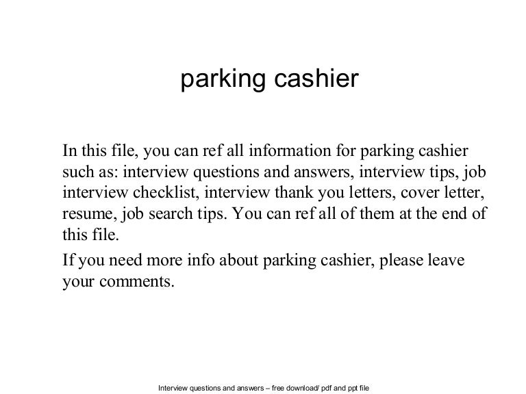 Parking cashier