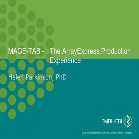 ArrayExpress: Helen Parkinson | PPT