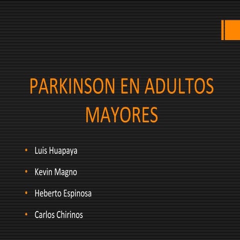 PARKINSON EN ADULTOS MAYORES
