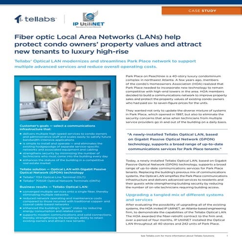 Park Place Optical LAN Case Study