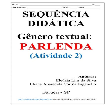 Gênero Parlenda   2