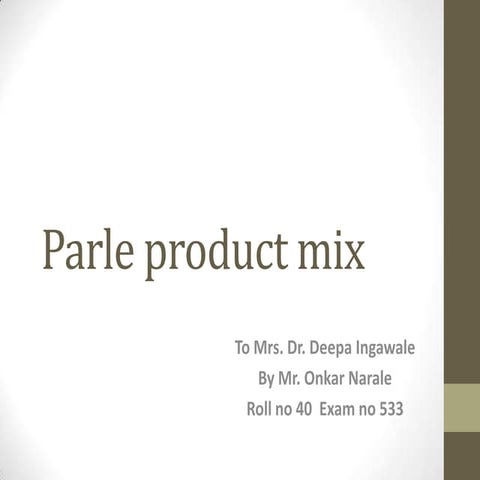 Parle product mix
