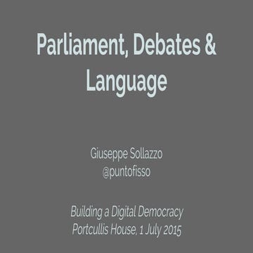 Parliament, Debates and Language