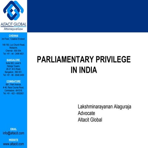 Parliamentary privilege in india
