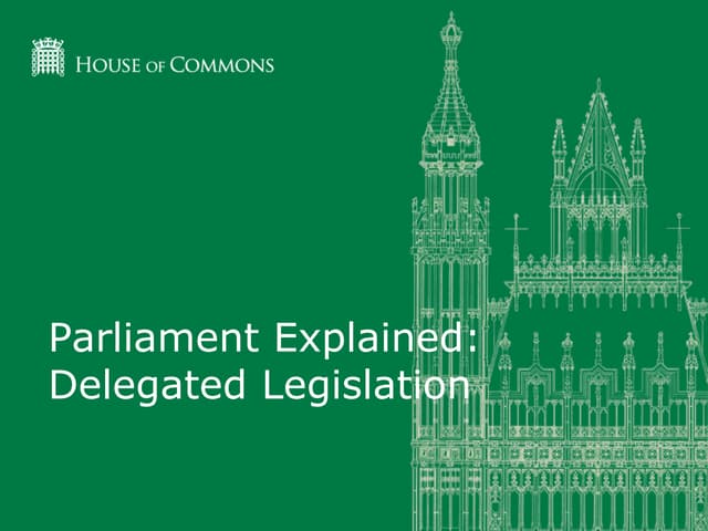Control Of Delegated Legislation