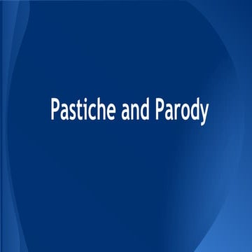 Parody pastiche and bricolage | PDF
